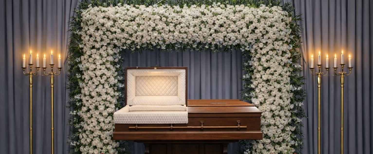 All white full archway