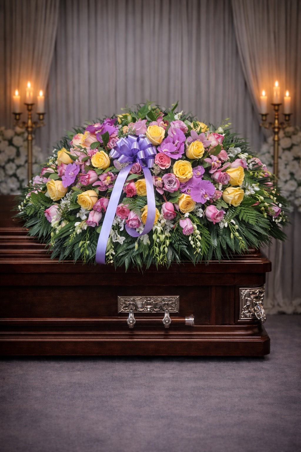 Spring Colored Assorted Casket Spray