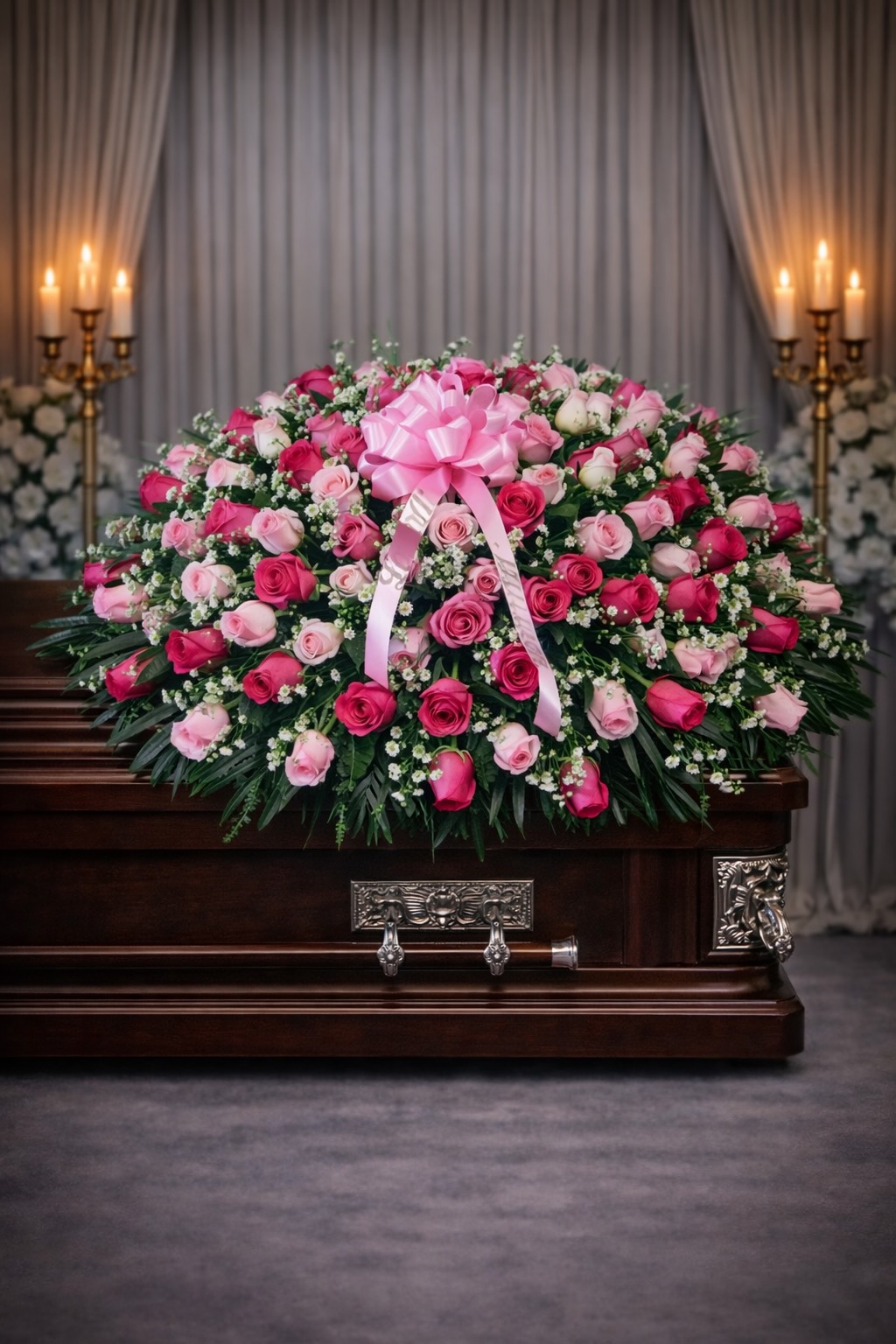 Pink Rose Casket Spray