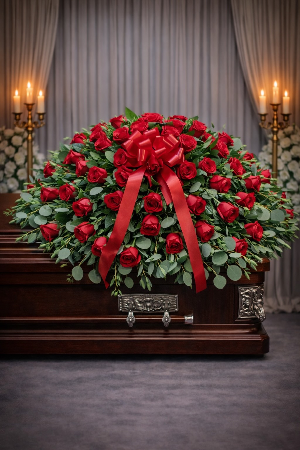 Red Rose Casket Spray