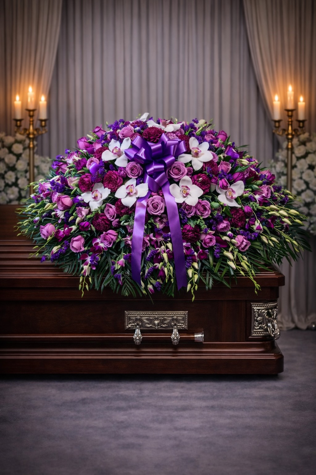 Assorted Purple Casket Spray