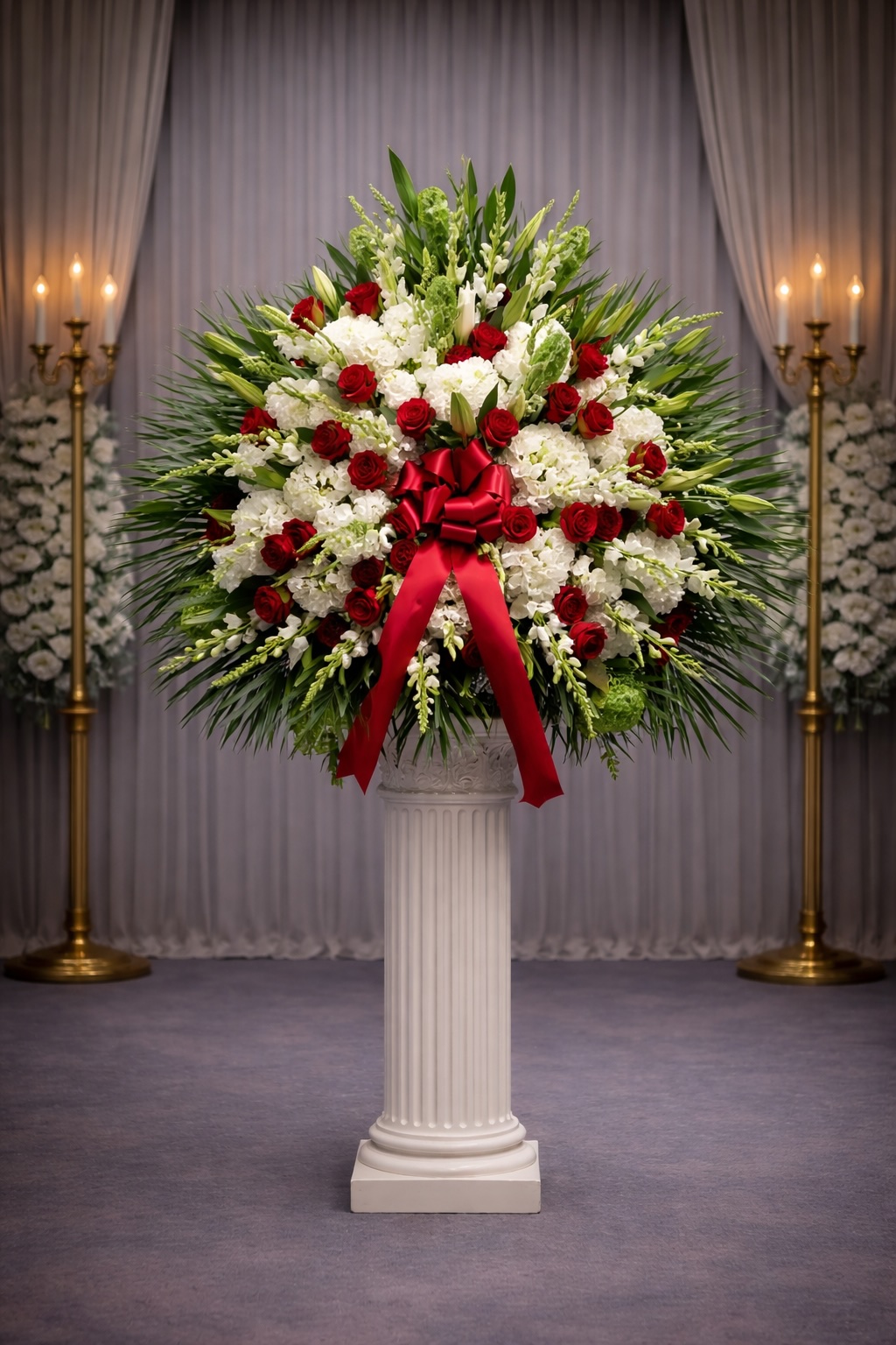 Red and white assorted elegant basket