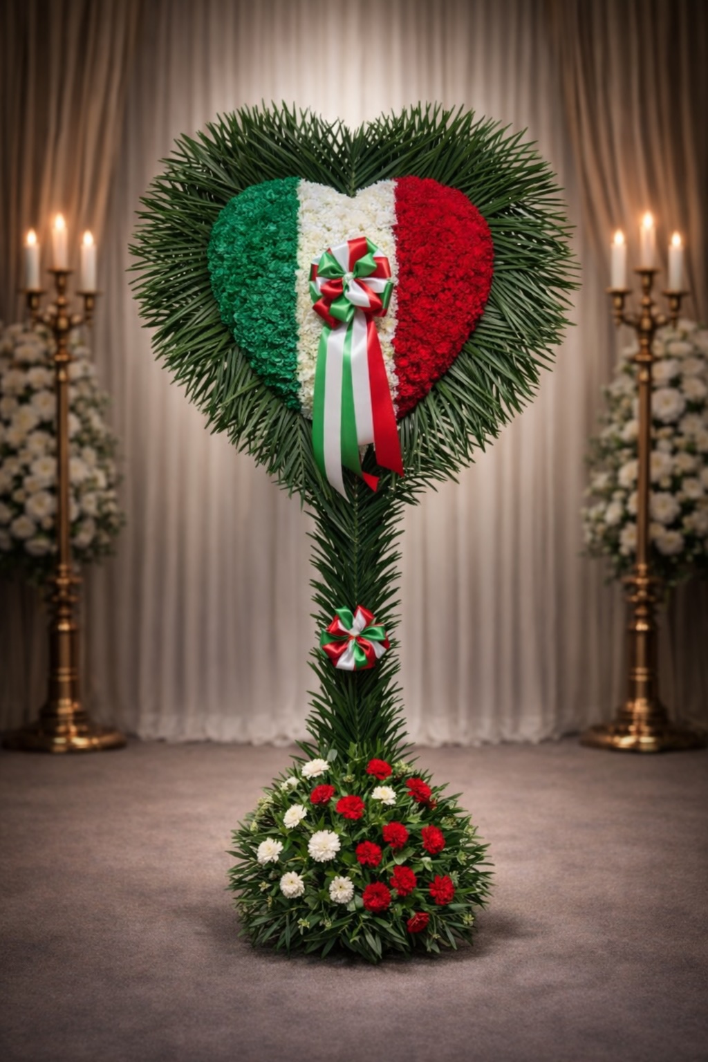 Italian Carnation Heart with palm leaf