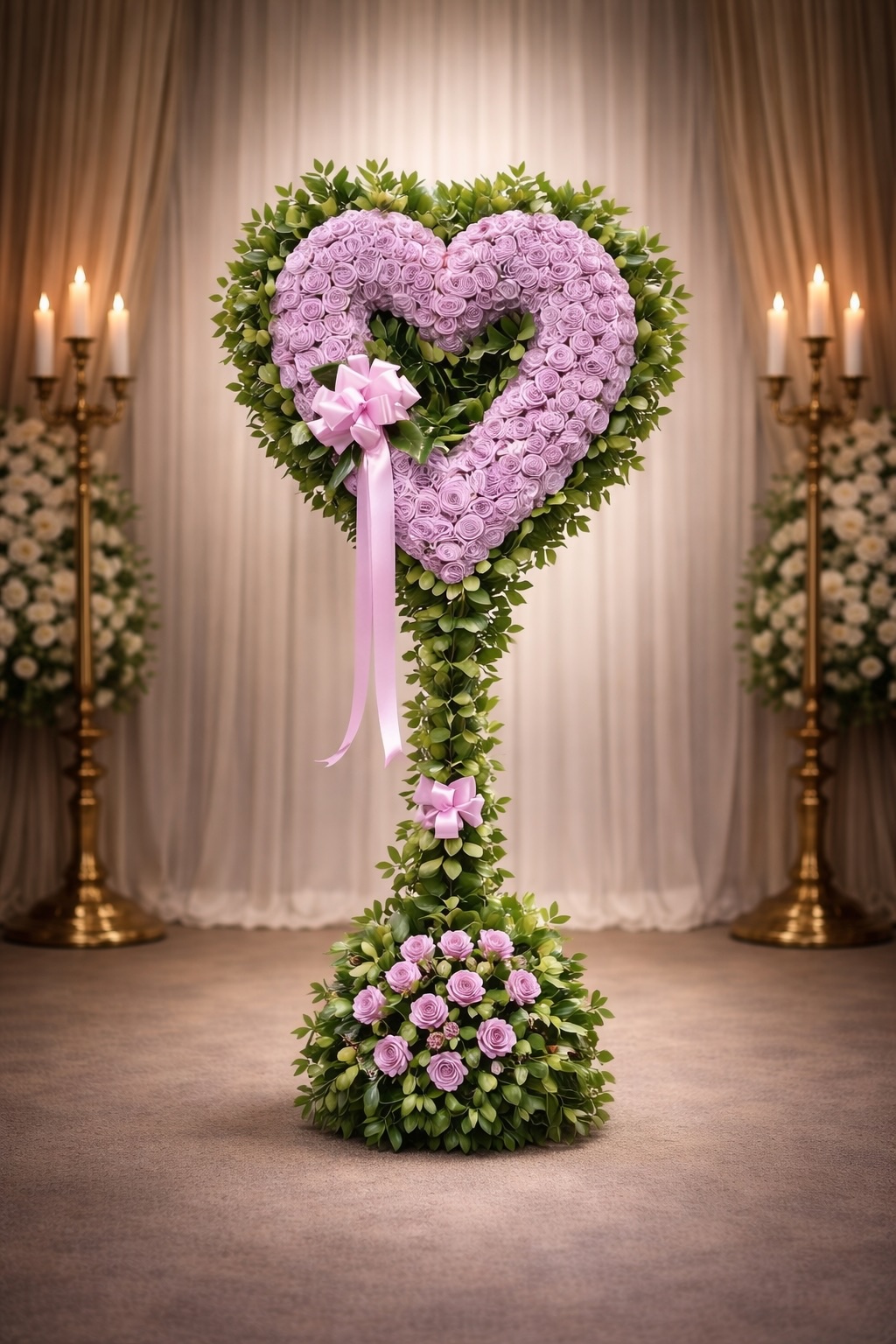 Purple rose open heart with lemon leaf