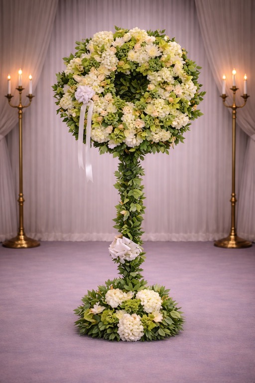 White and green assorted wreath