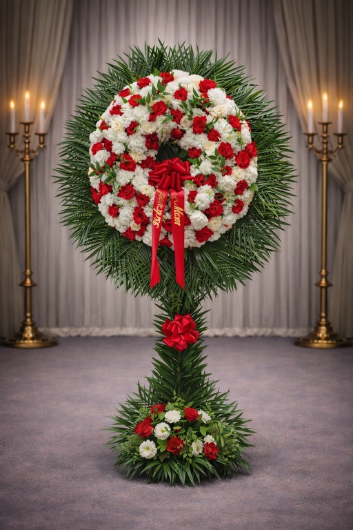 White and red assorted wreath