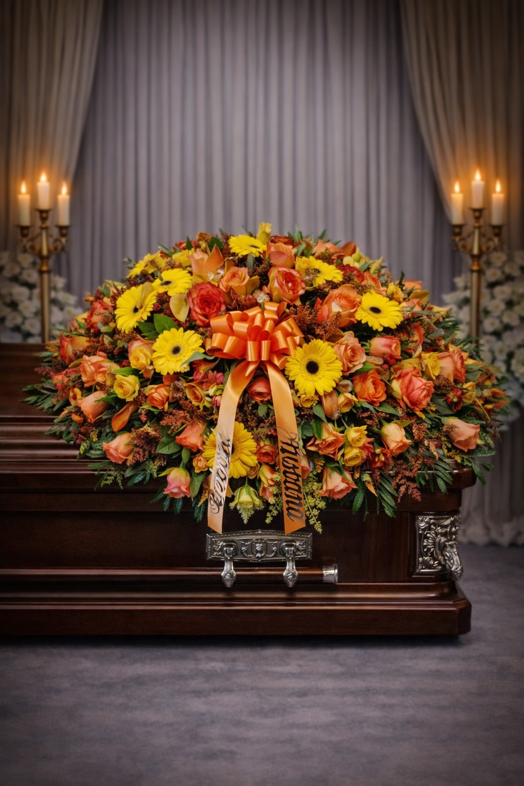 Fall Colored Casket Spray