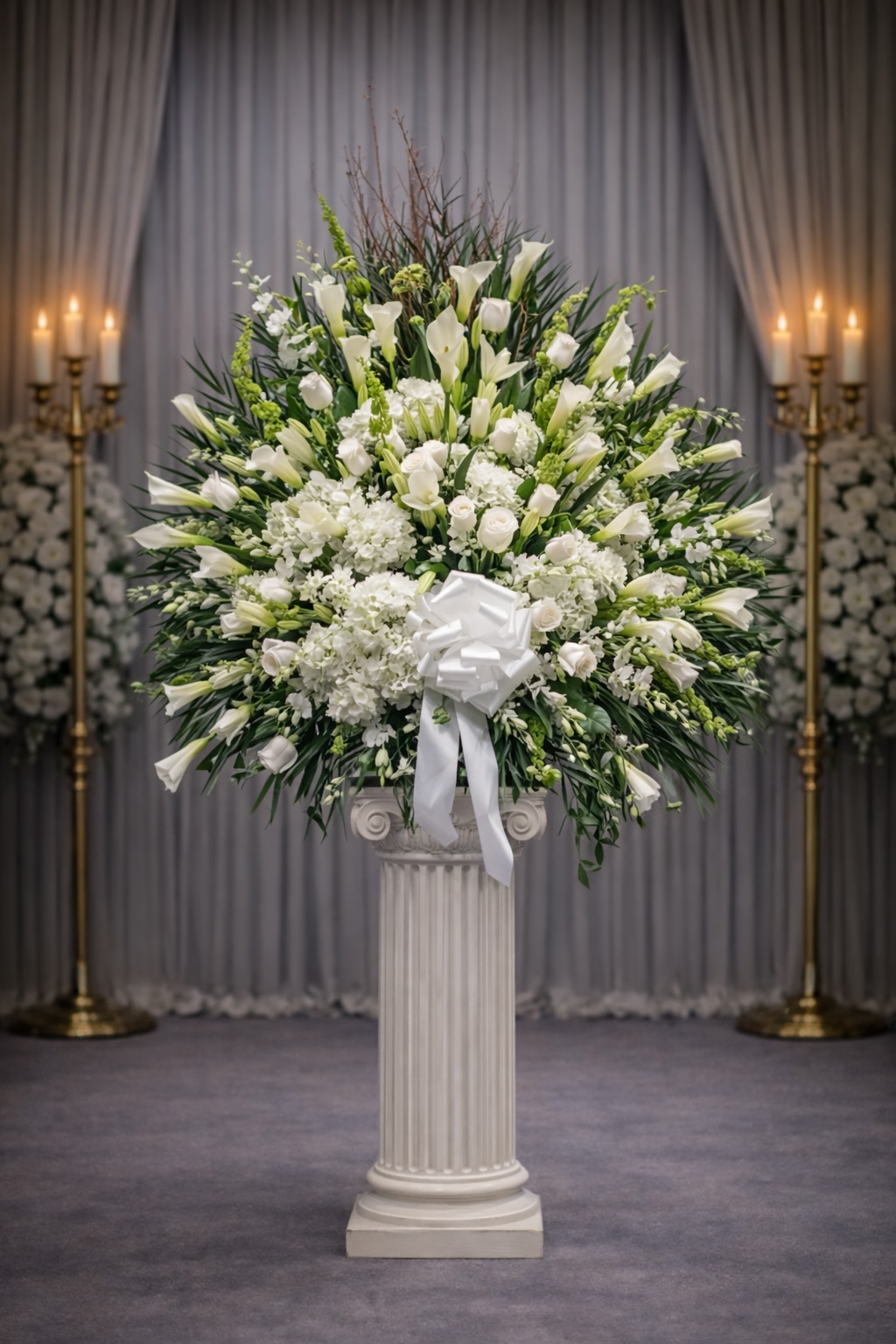 White and green assorted elegant basket