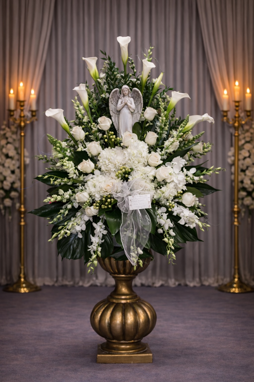 All white angel basket