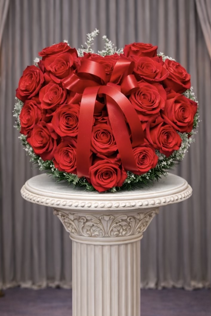 Red Rose Heart Pillow