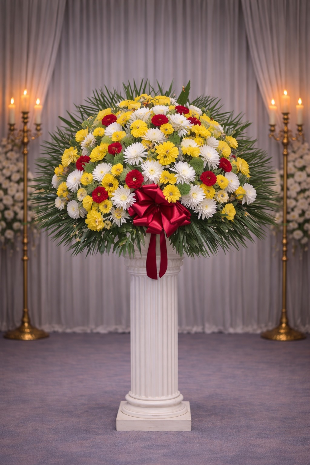 Yellow, green and red standard basket
