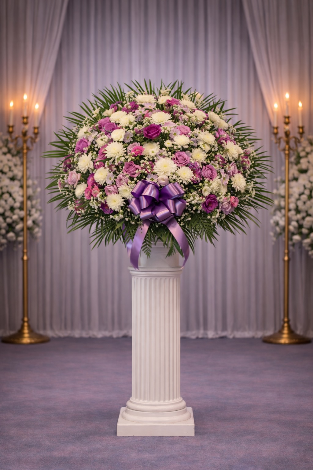Purple and white standard basket