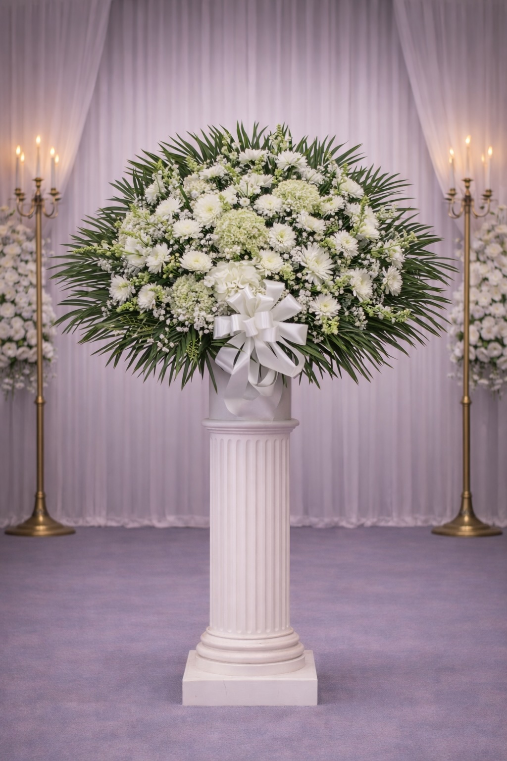 Green and white standard basket