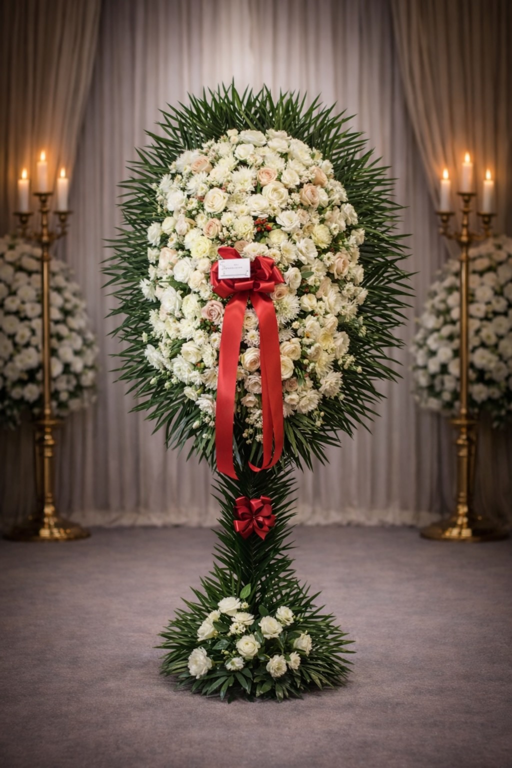 White assorted spray with red accents