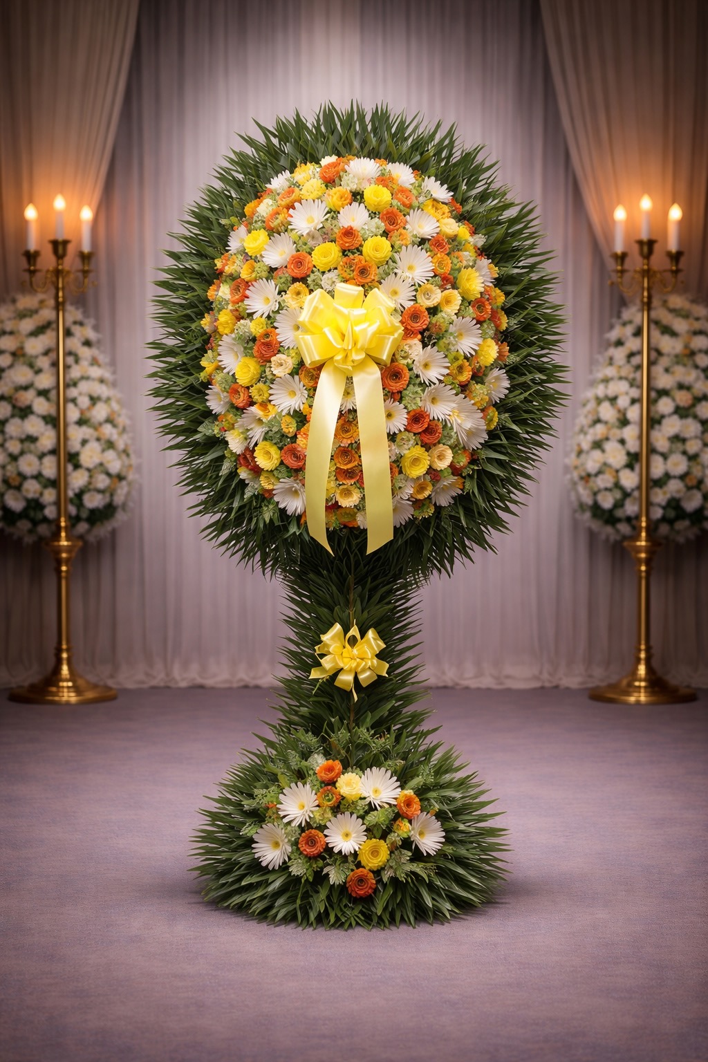 Yellow, orange and green assorted spray