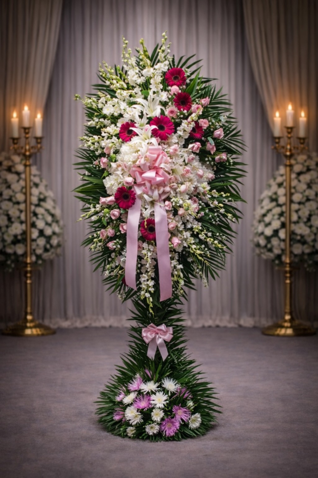 Pink and white freeflowing spray