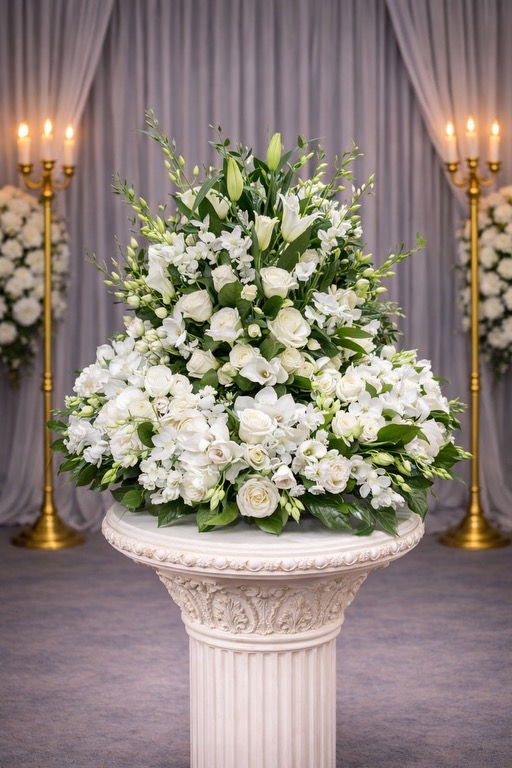 White Assorted Urn Wreath