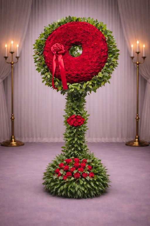 All red rose wreath