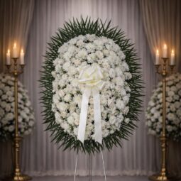 S1450: All white assorted spray on metal stand