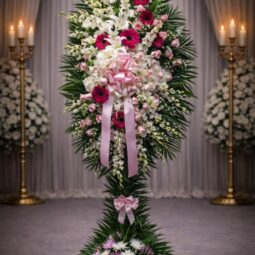 S2330: Pink and white freeflowing spray
