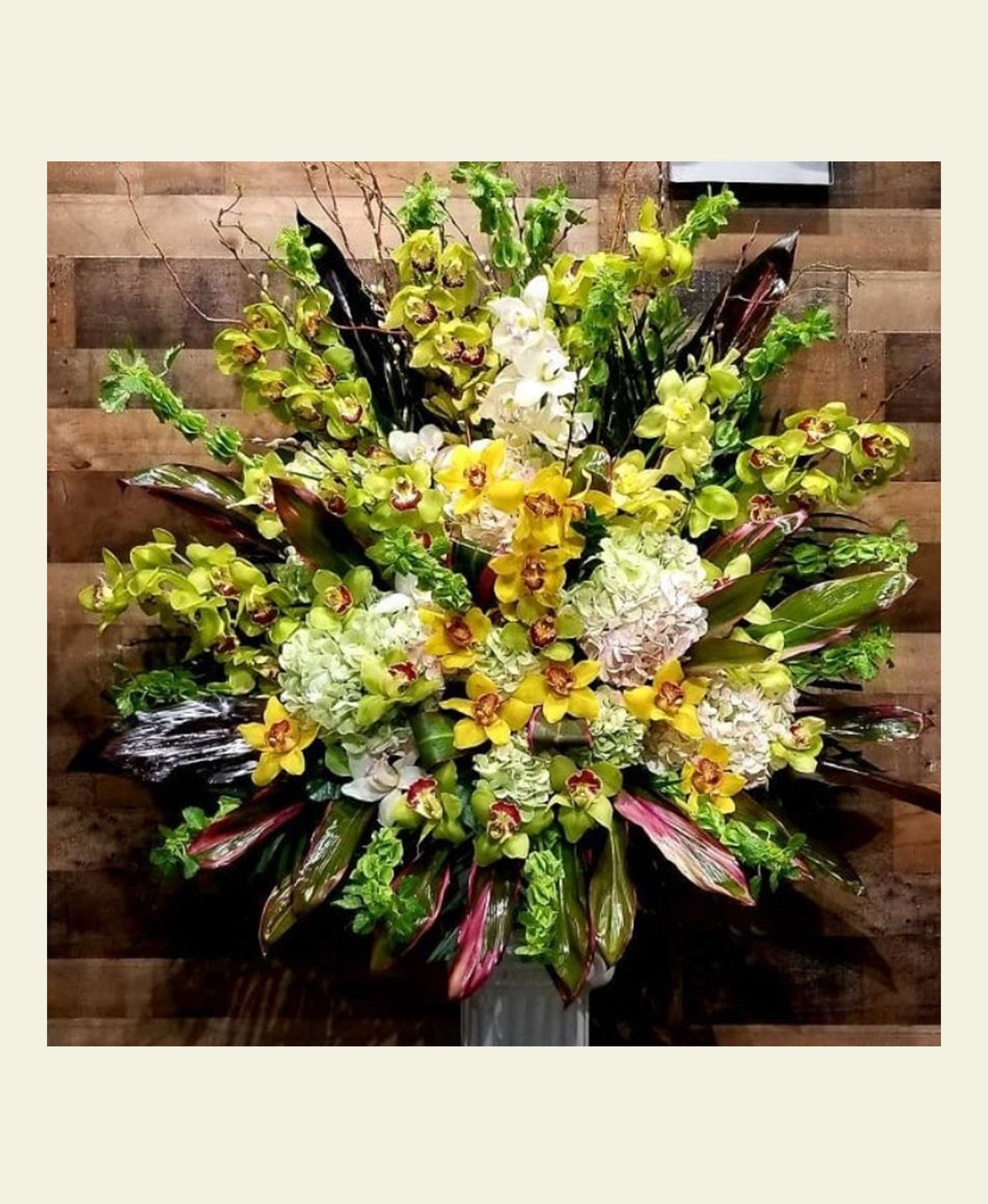 EB0200 Cymbidium orchid elegant basket Floral Fantasy US