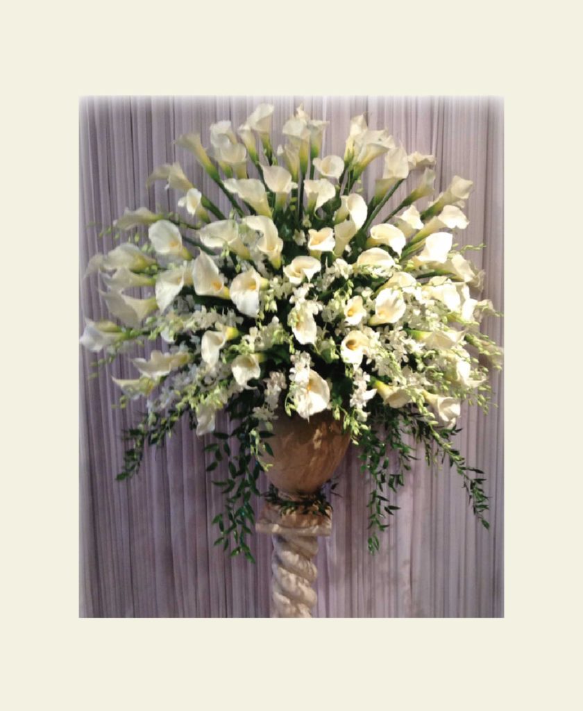 EB0250 Calla lily elegant basket Floral Fantasy US